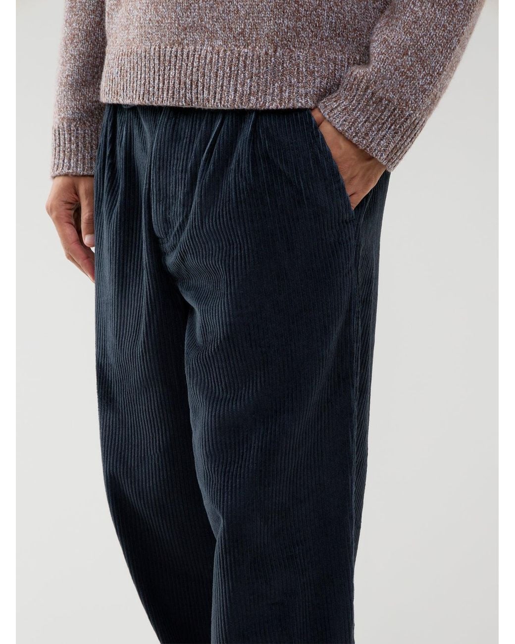 Farah Blue Adam Archive Organic Twin Pleat Trousers for men