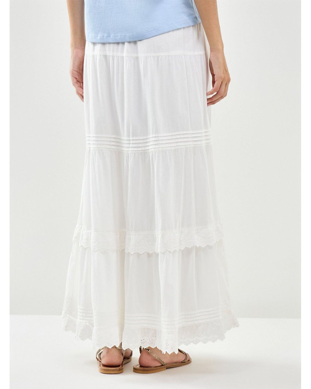 Vero Moda White Ankle Length Skirt