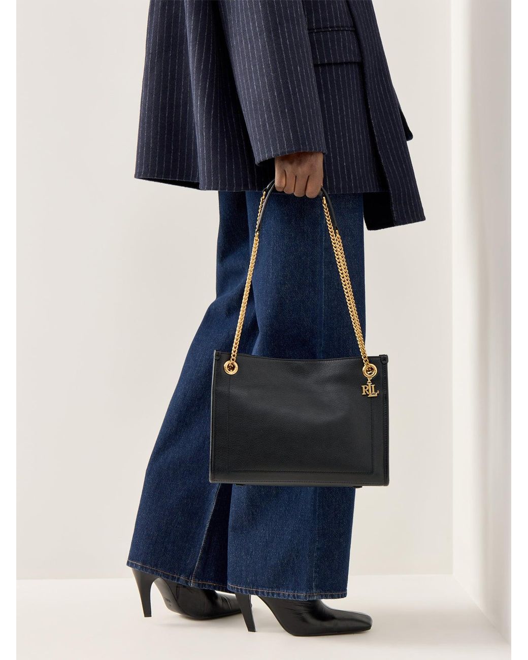 Ralph Lauren Black Bradley Md Shopper Tote Bag