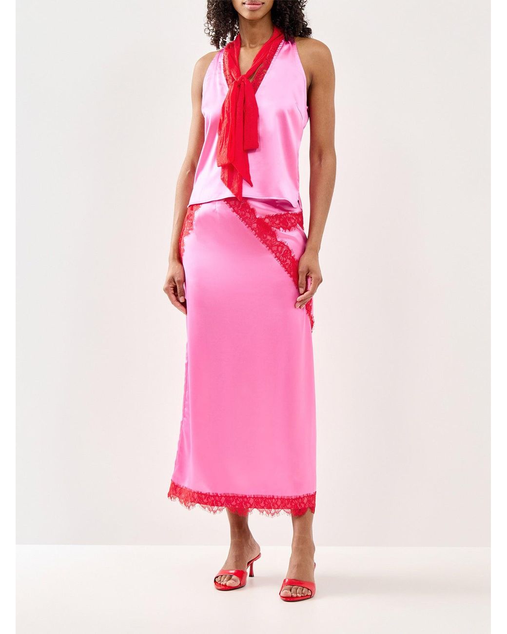 Never Fully Dressed Pink Maxi Lace Lily Skirt