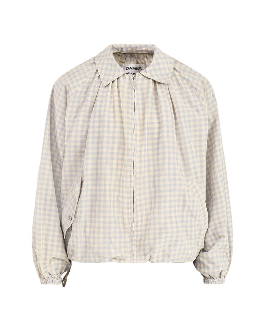 Damson Madder White Lailah Lightweight Gingham Bomber Jacket