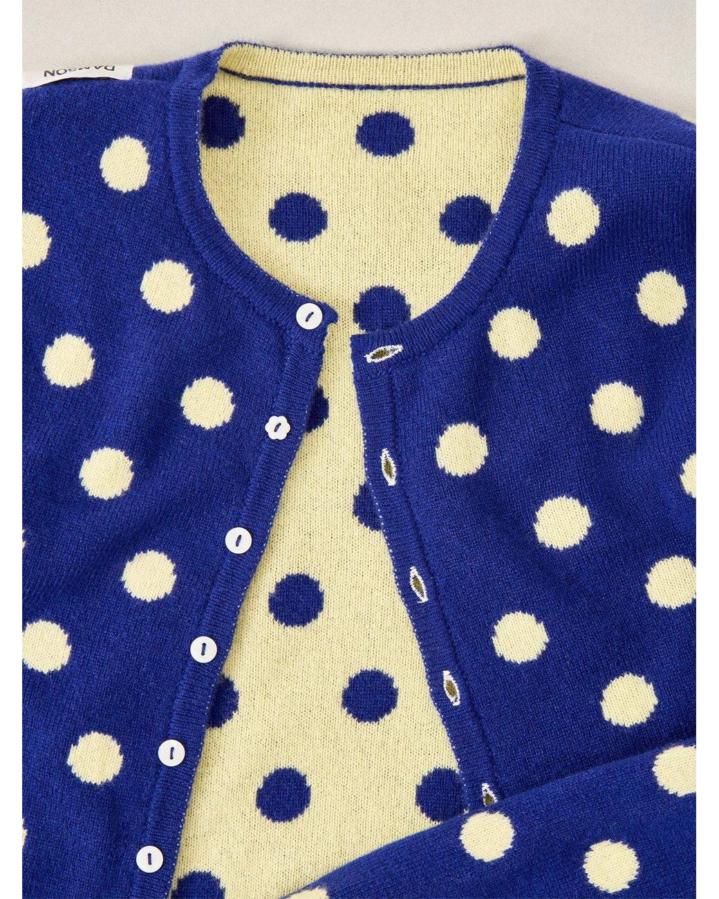 Damson Madder White Tabitha Reversible Cardigan