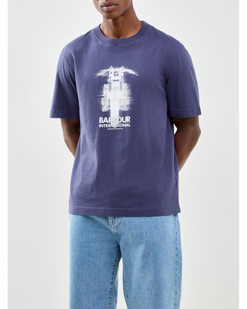 Barbour Blue Hocking Graphic T-Shirt for men