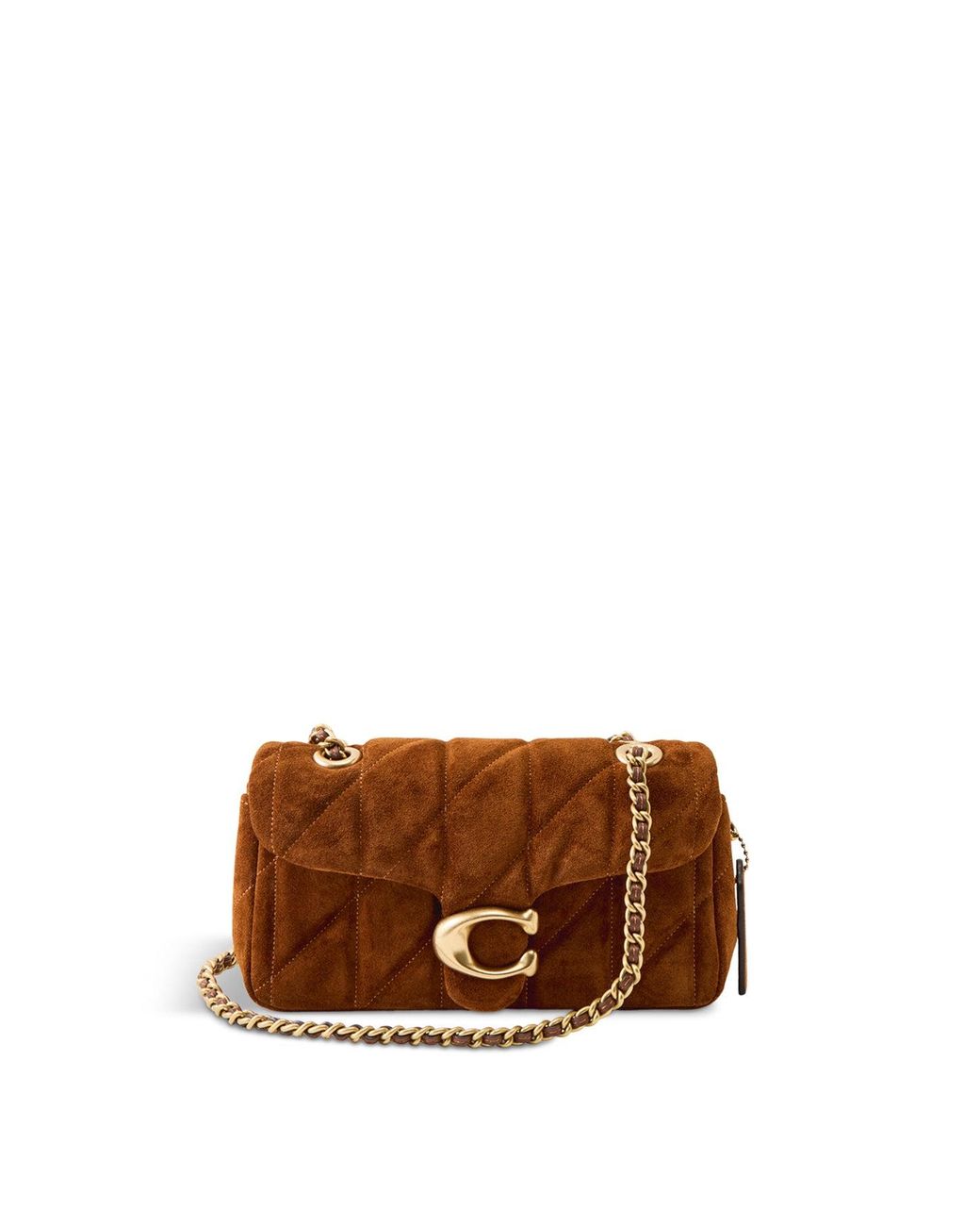 COACH Brown Quilted Suede Tabby 20 Shoulder Bag Warm