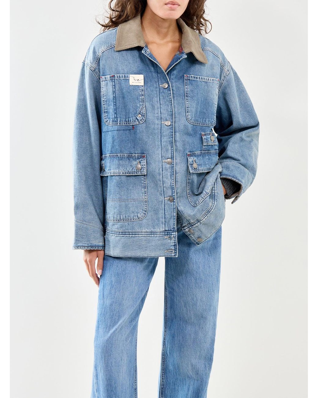 Free People Blue Sweet Talk Barn Coat