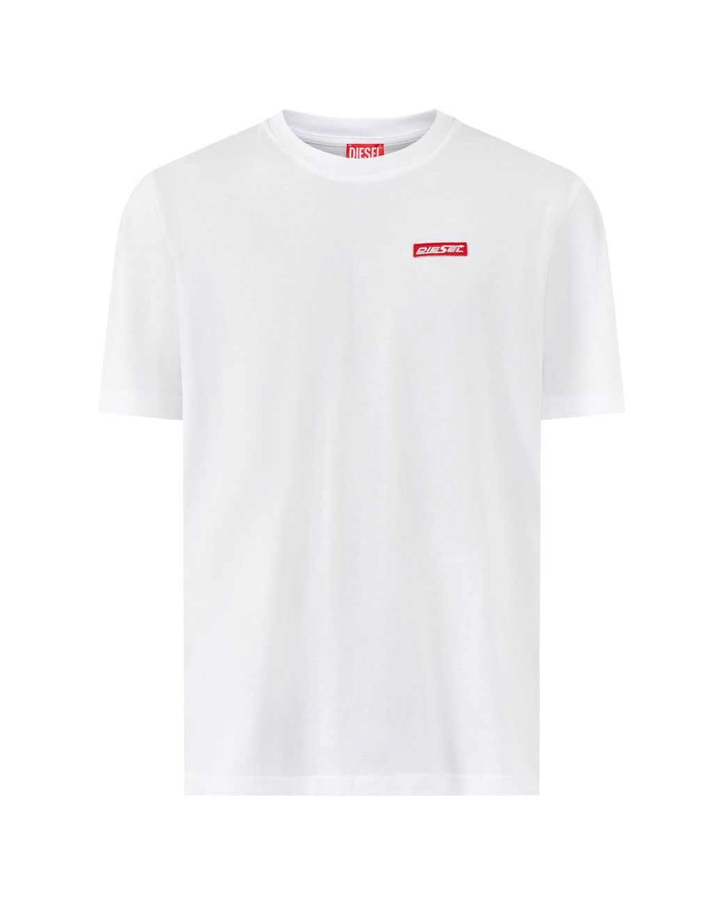 DIESEL White Logo T-Shirt for men
