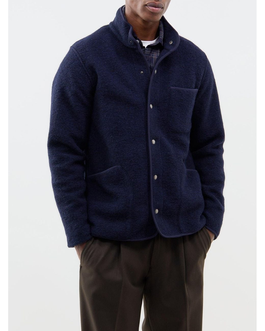 Hartford Blue Jock Boiled Overshirt for men