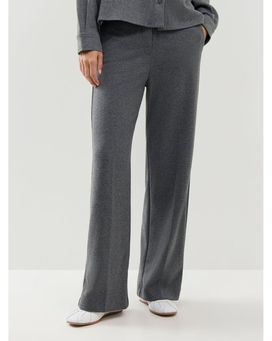 Weekend by Maxmara Gray Orata Straight-Leg Trousers