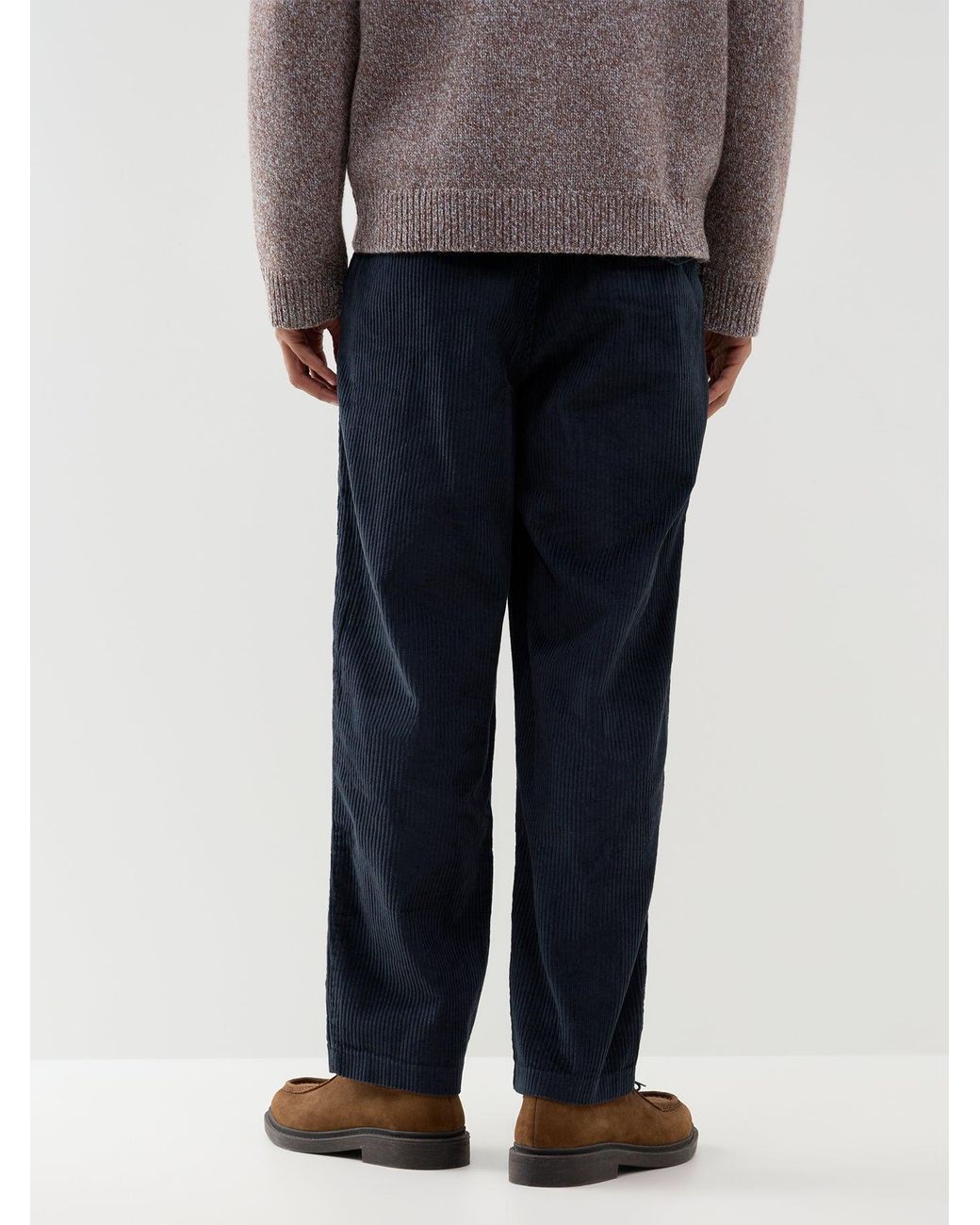 Farah Blue Adam Archive Organic Twin Pleat Trousers for men