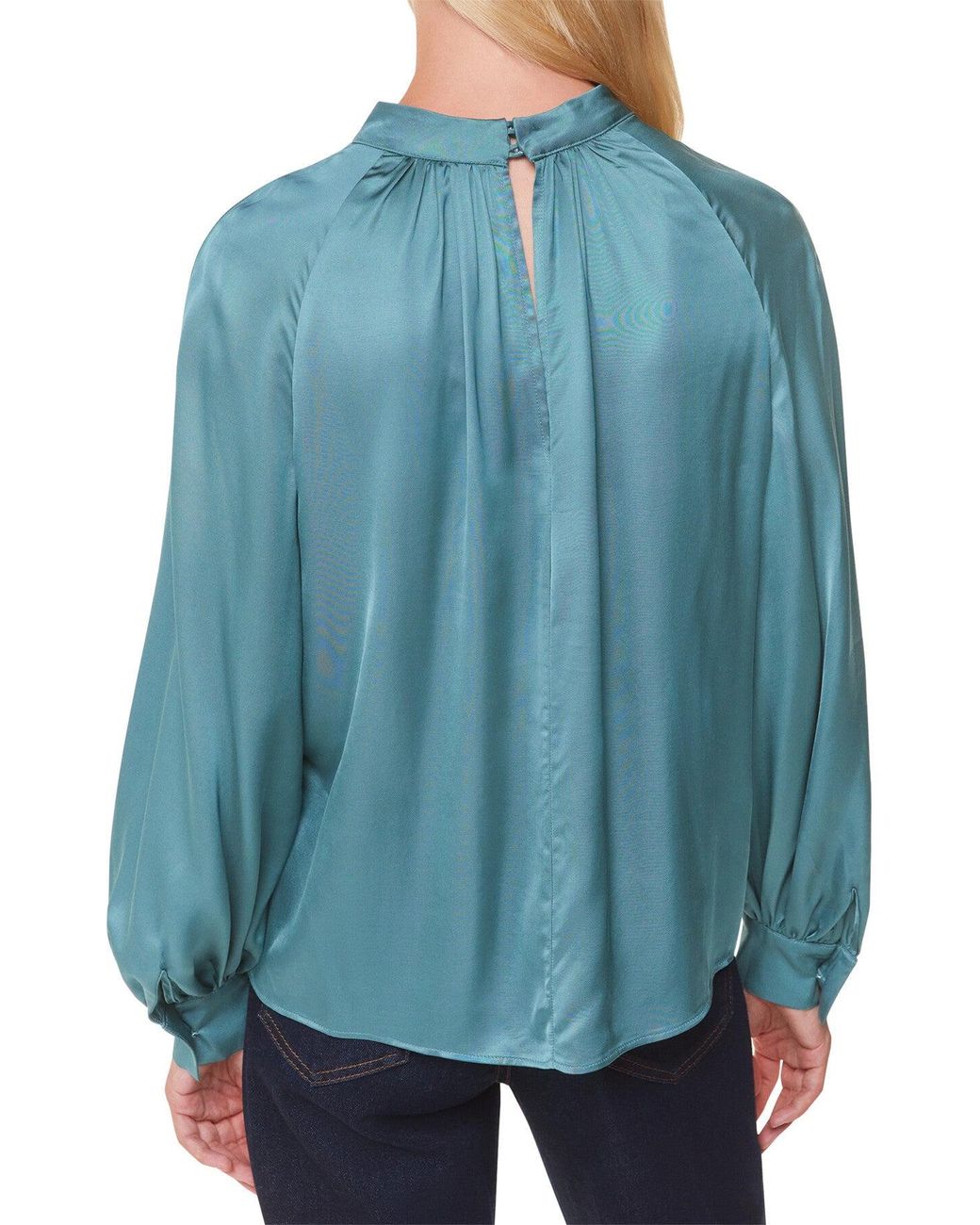 Whistles Blue Women's Lea Satin Blouse