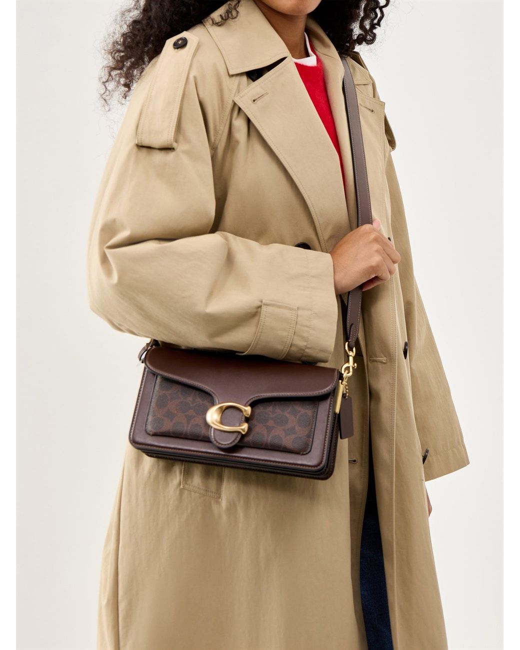 COACH White Signature Canvas Tabby 26 Shoulder Bag Maple