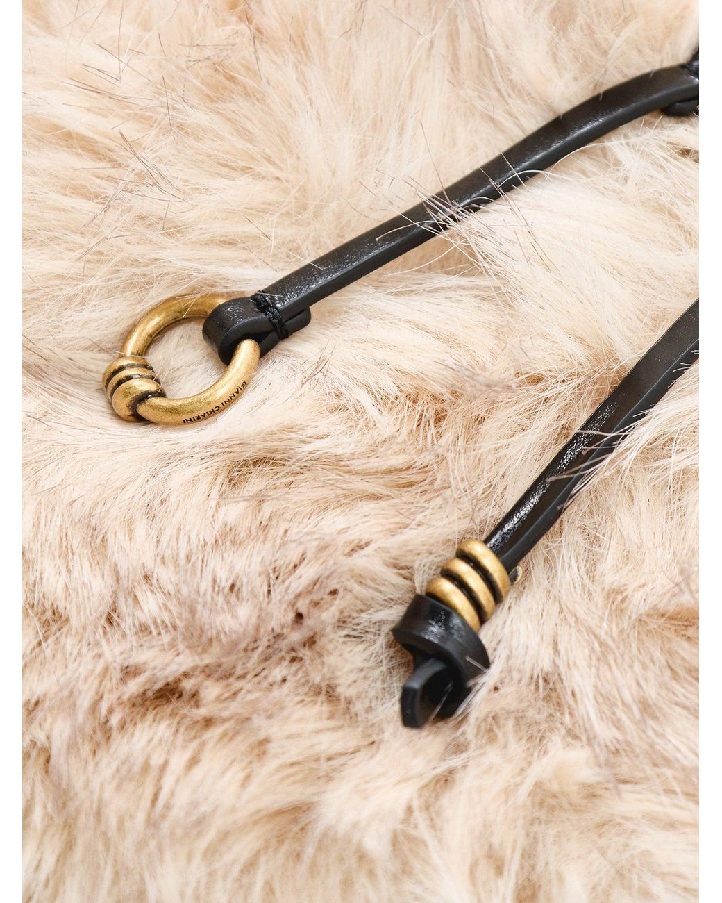 Gianni Chiarini Natural Cleo And Faux-Fur Shoulder Bag Cream