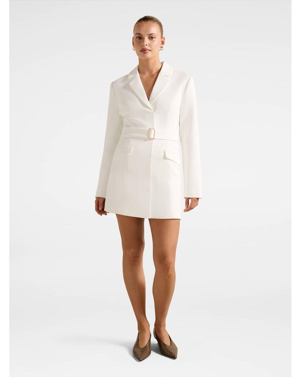 Forever New White Christine Blazer Mini Dress