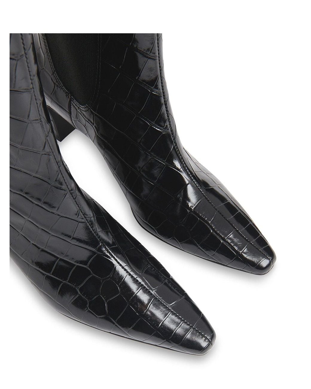 Whistles Black Women's Darla Croc Heeled Boot