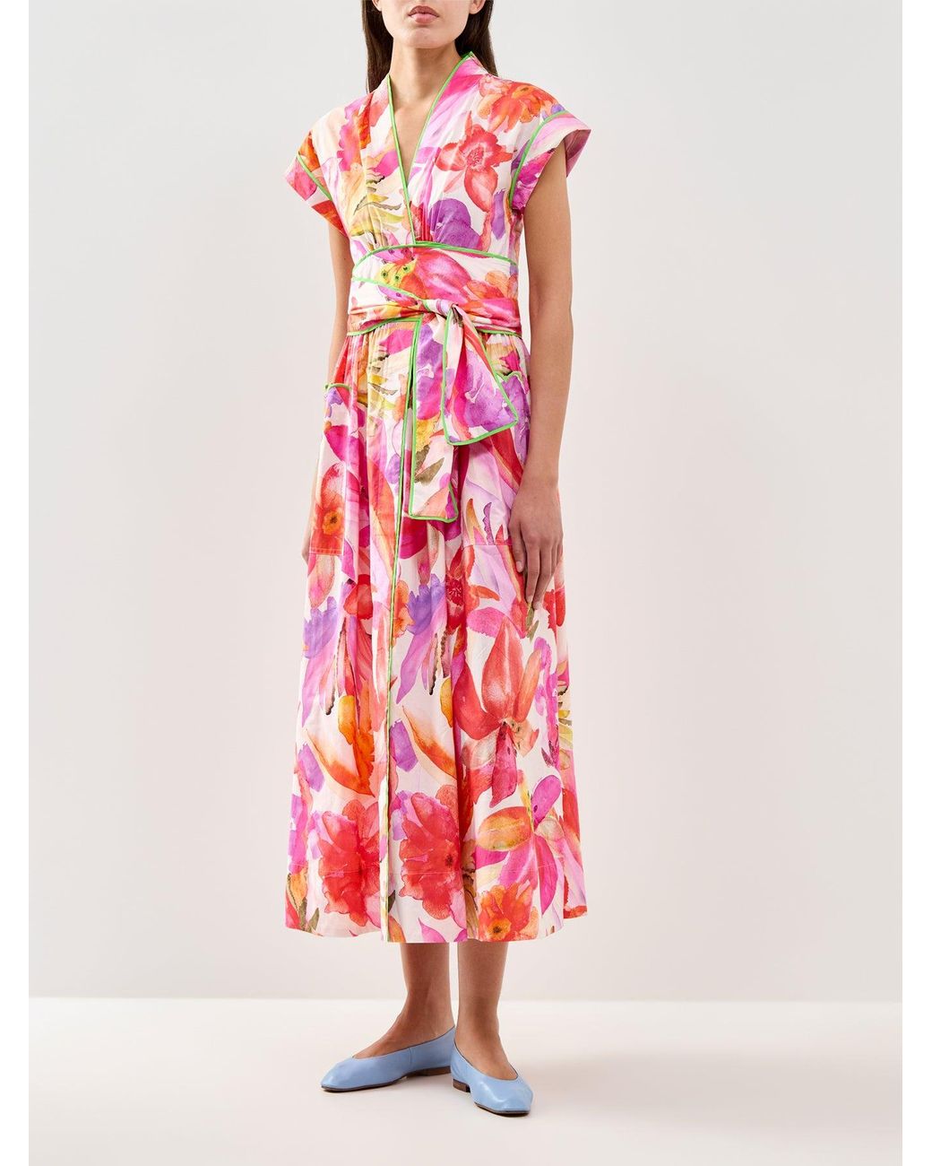 Farm Rio Red Artsy Flora Off Maxi Dress