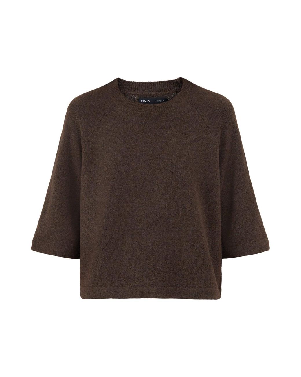 ONLY Brown Simoni Three Quarter Sleeve Knitted Jumper