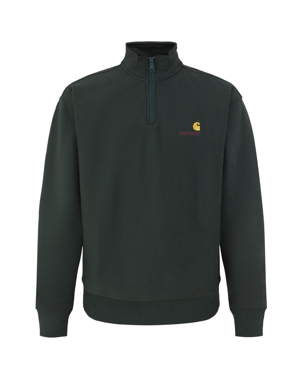 Carhartt Green Half-Zip American Script Cotton Blend Sweatshirt for men