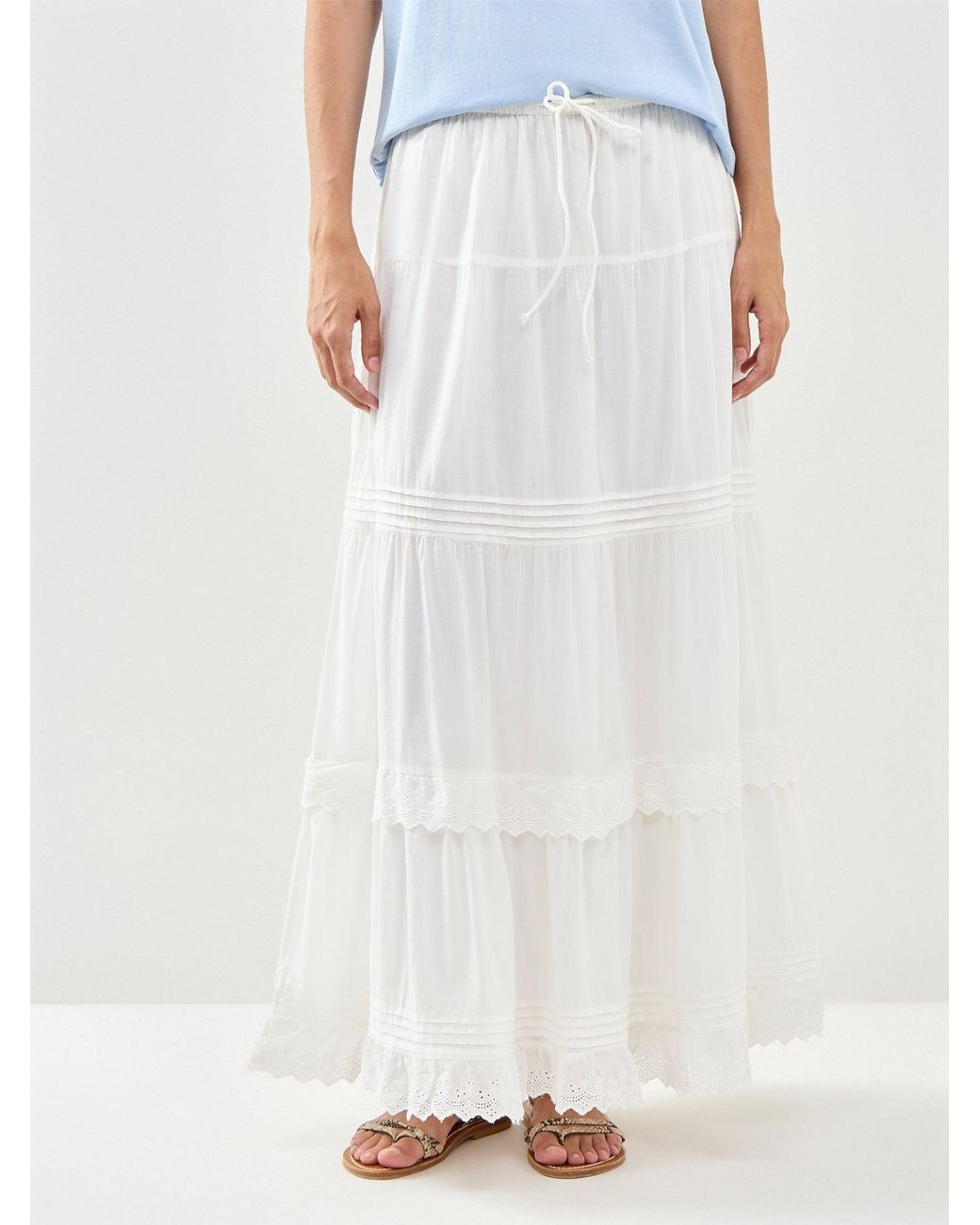 Vero Moda White Ankle Length Skirt
