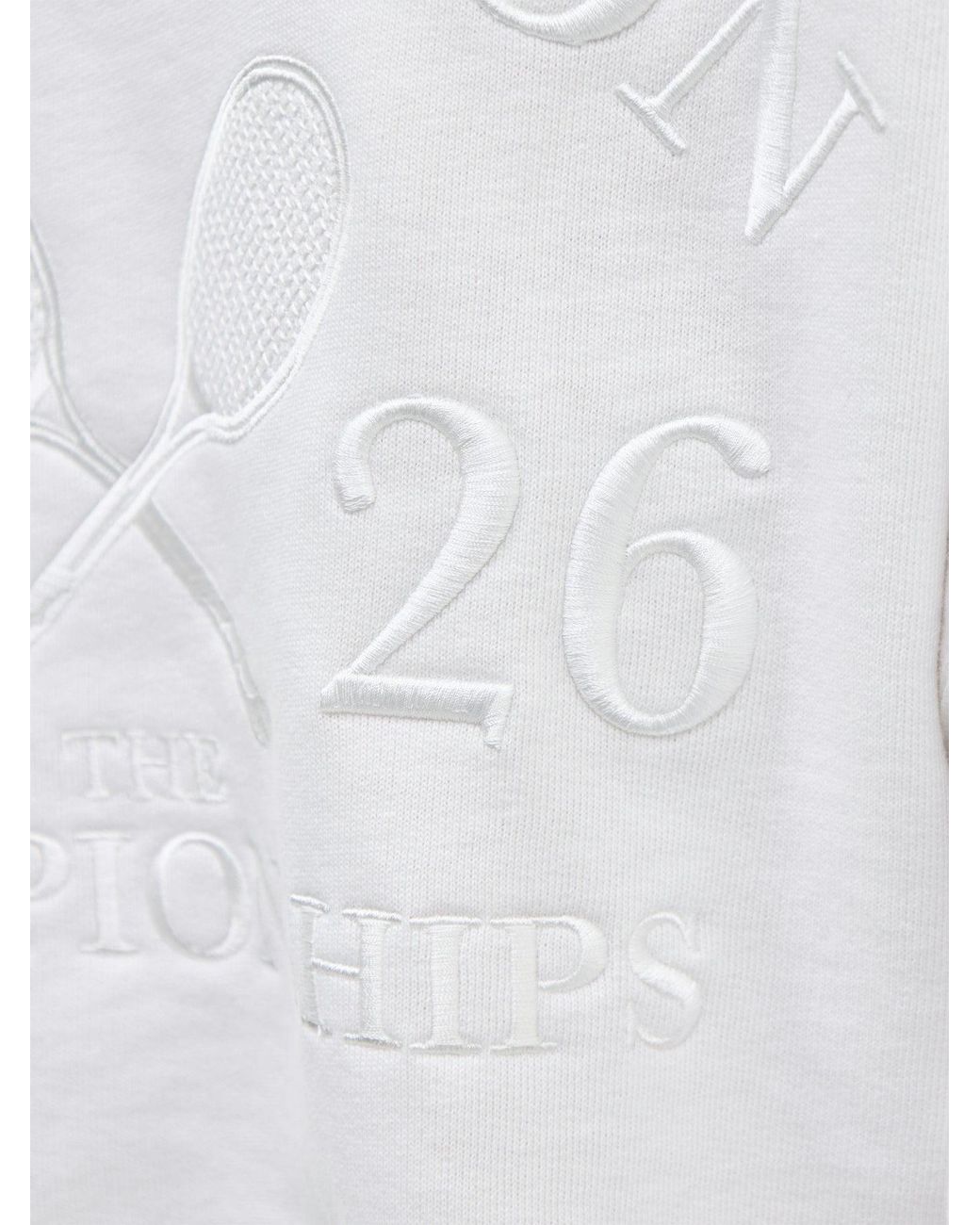 Polo Ralph Lauren White Wimbledon Funnel Neck Logo Fleece
