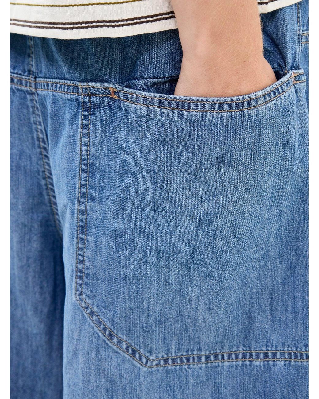 Free People Blue Easy Peasy Pull-On Jeans