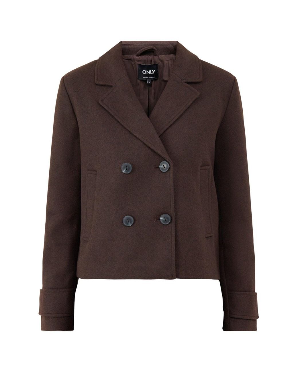ONLY Brown Freja Short Double-Breasted Jacket
