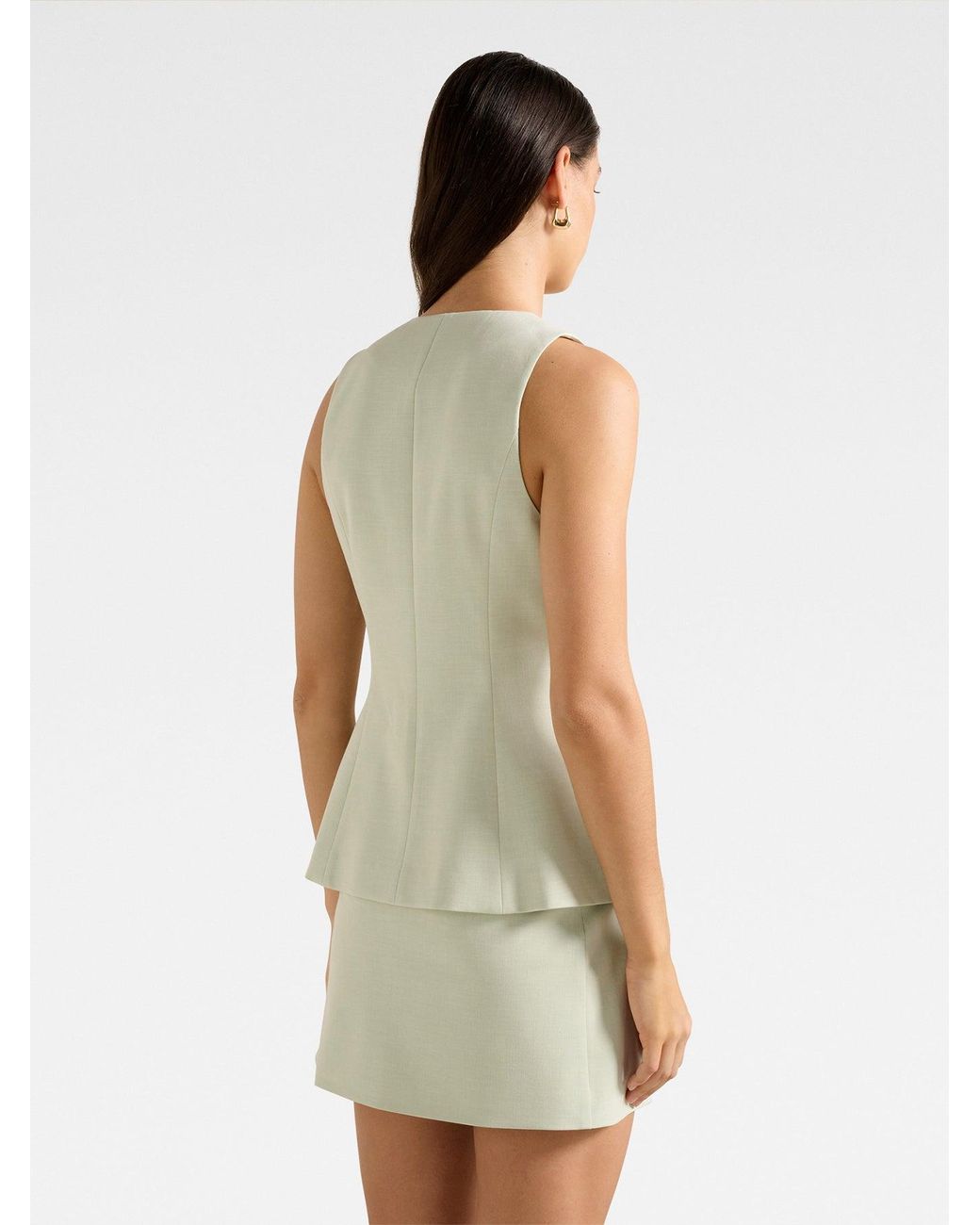 Forever New Green Veda Long Waistcoat