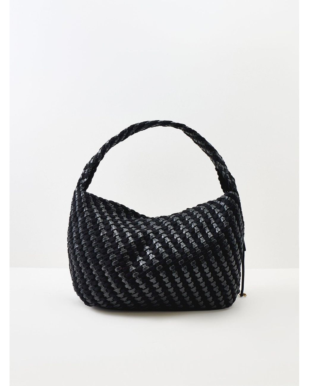 Gianni Chiarini Black Aurelie Woven Shoulder Bag