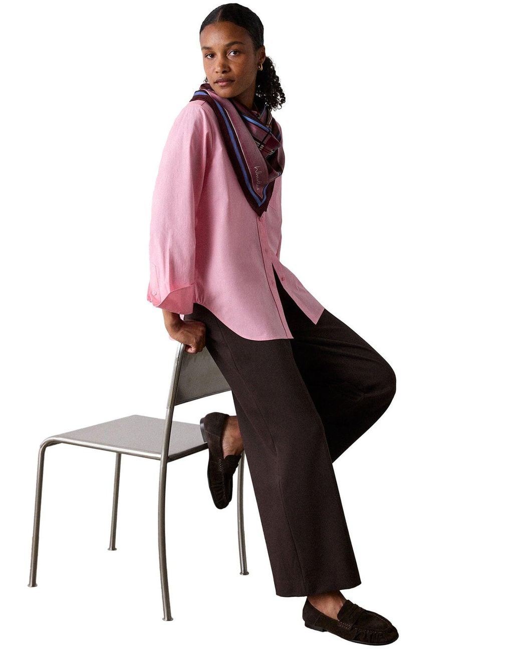 Whistles Brown Ponte Wide Leg Trouser