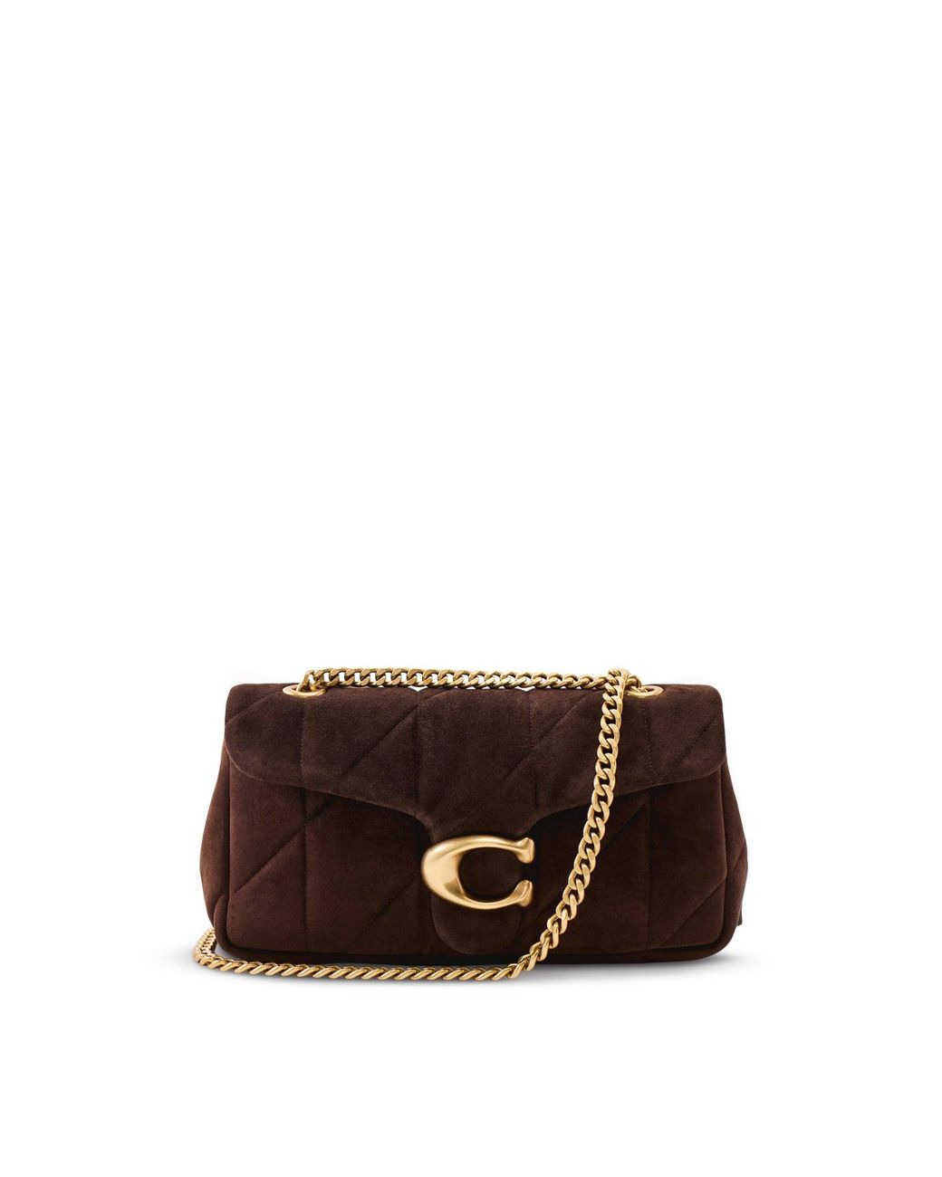 COACH Brown Goat Soft Quilted Suede Tabby Shoulder Bag 26