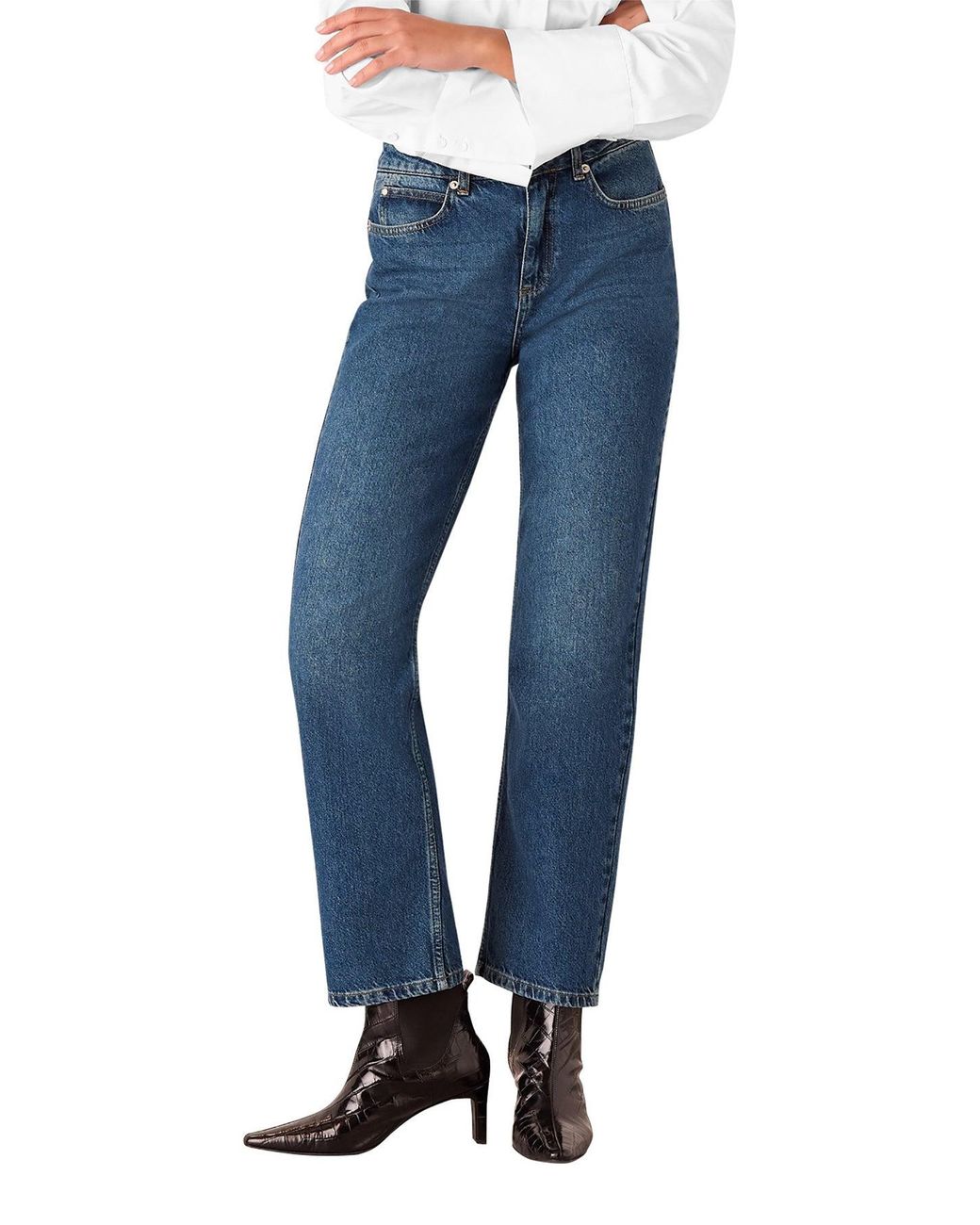 Whistles Blue Authentic Column Leg Jean