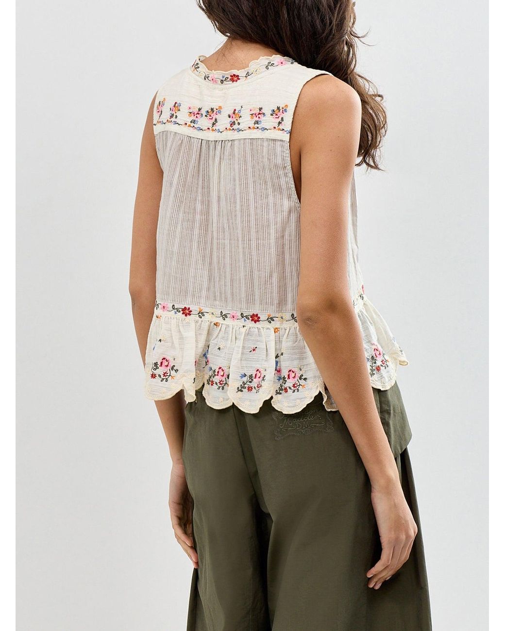 Free People White Ellis Blouse Neutral