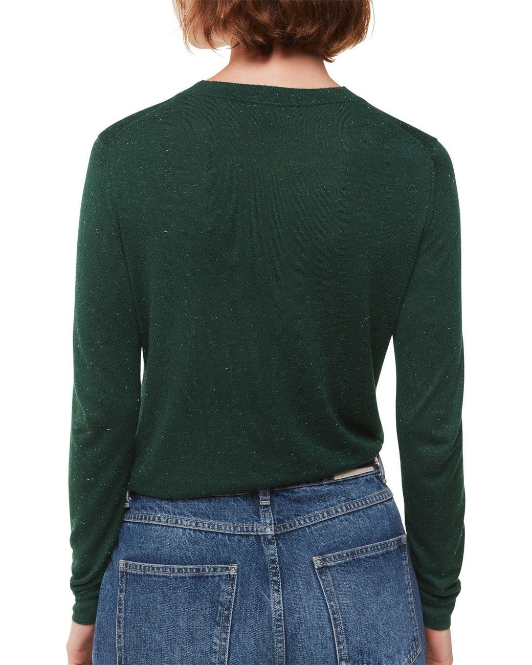 Whistles Green Annie Sparkle Crew Neck