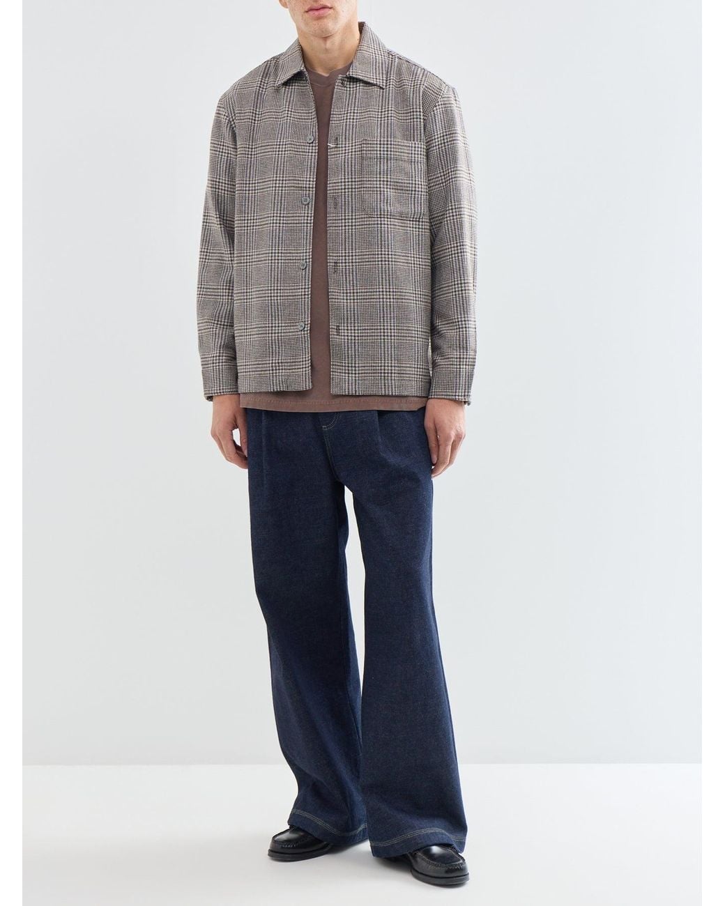 SELECTED Gray Svend Blend Check Shirt Jacket for men