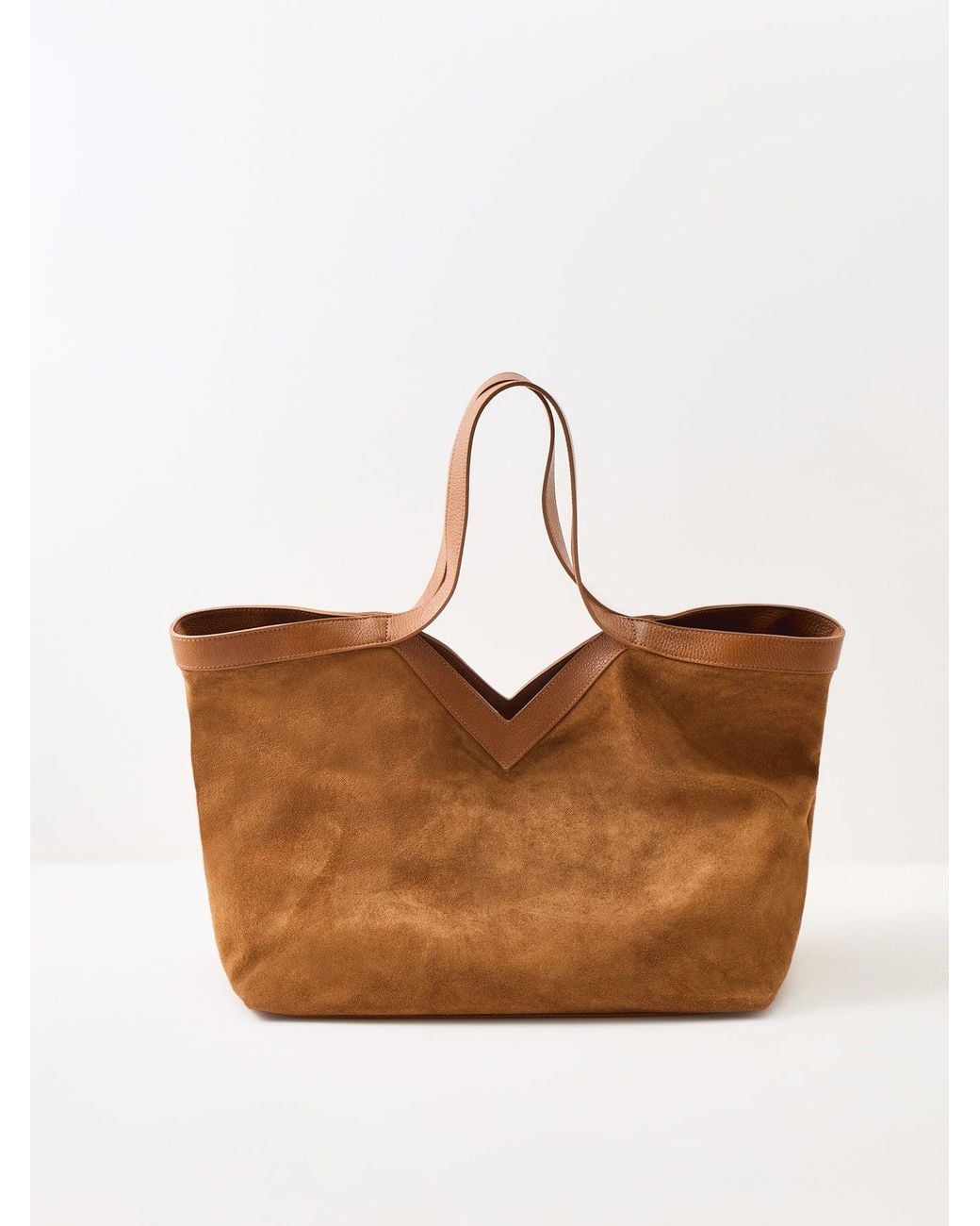 Marlon Blue Vieras Suede Tote Bag Tan