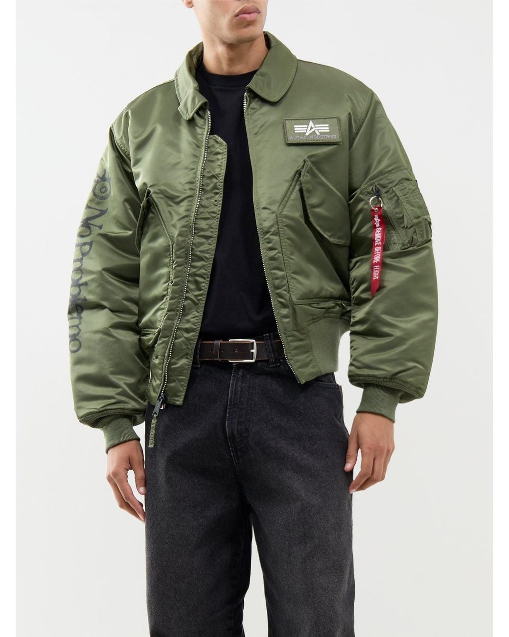 No Problemo Green Np X Alpha Industries Ancient Findings Jacket for men