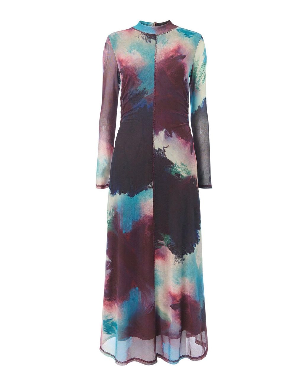 Whistles Multicolor Women's Oil Paint Print Mesh Dress