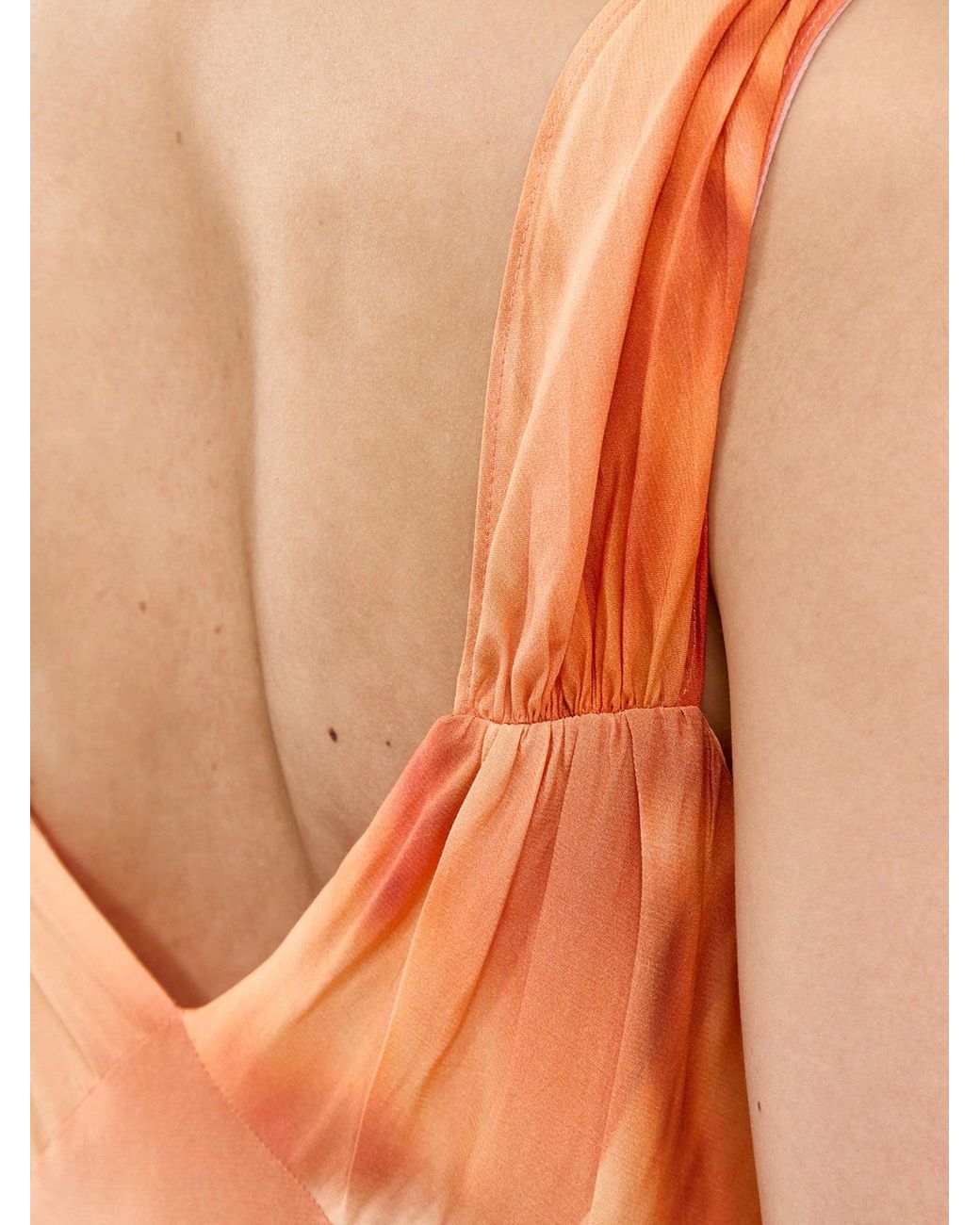 Never Fully Dressed Orange Blurred Floral Sofia Dress