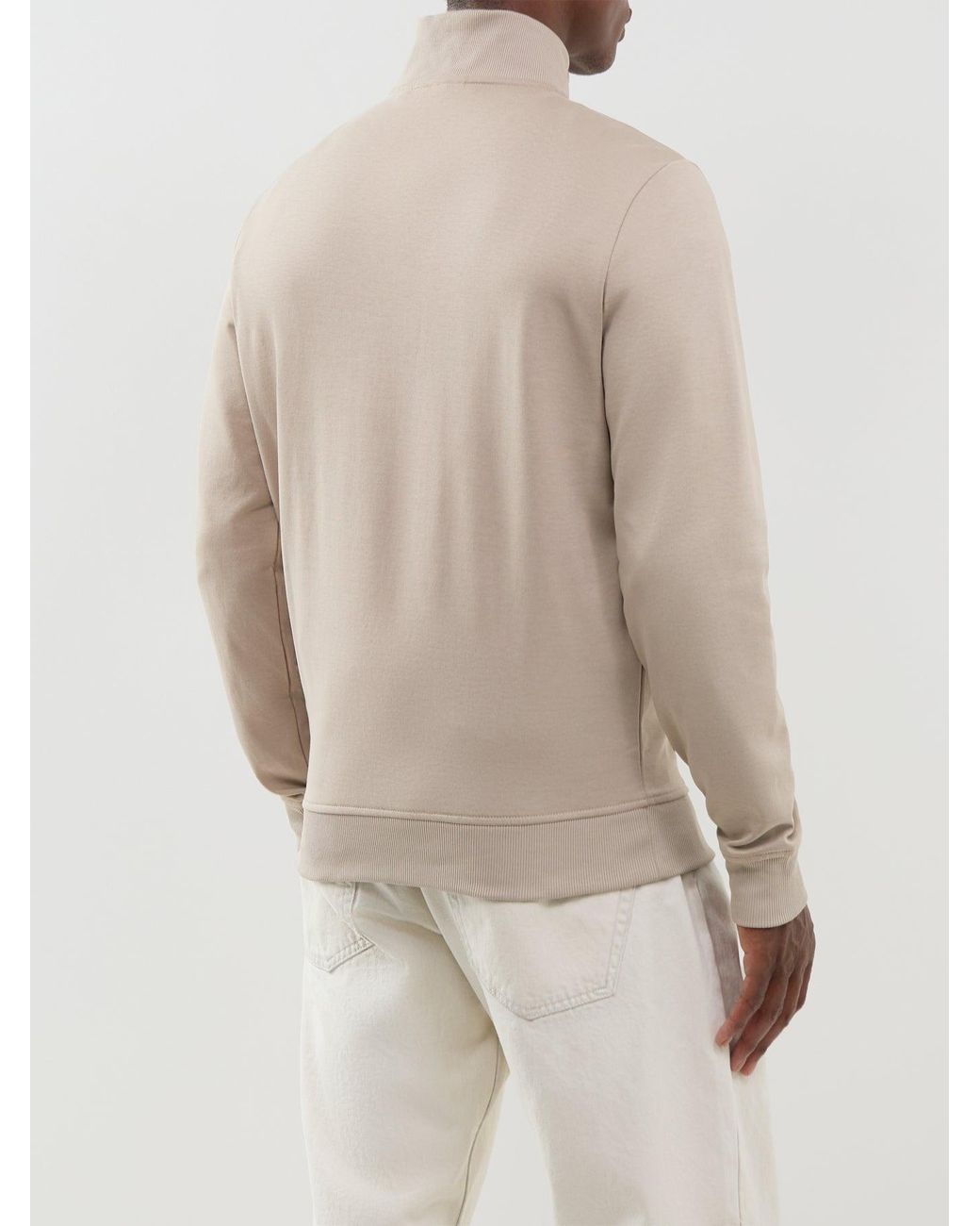 Barbour White Ilford Interlock Funnel Neck Sweatshirt Cream for men