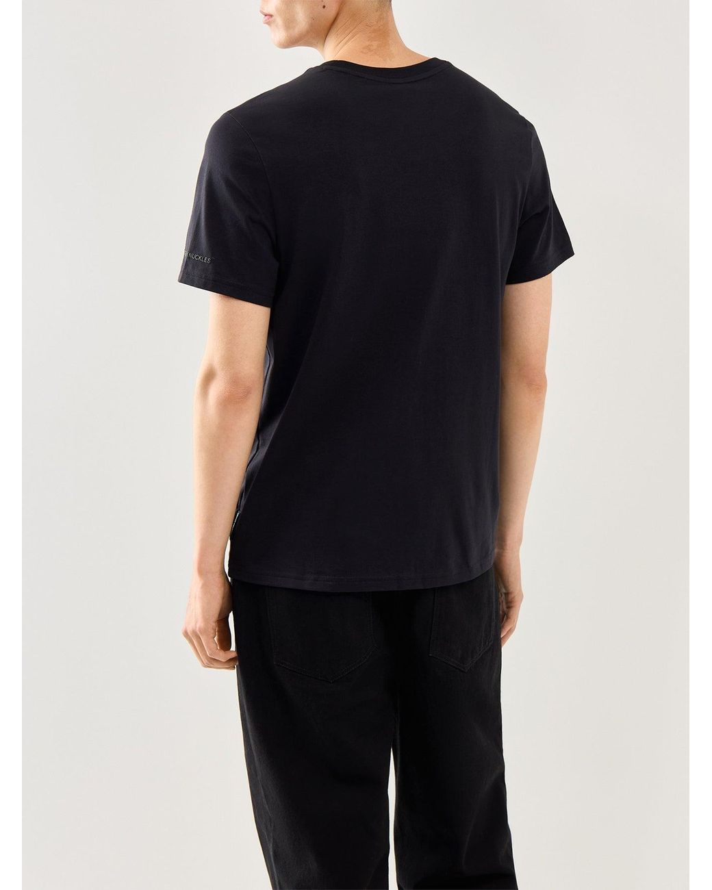 Moose Knuckles Black Crescent Short Sleeves Tee for men