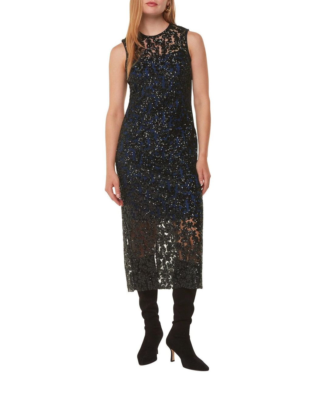 Whistles Black Women's Floral Sequin Lyra Dress