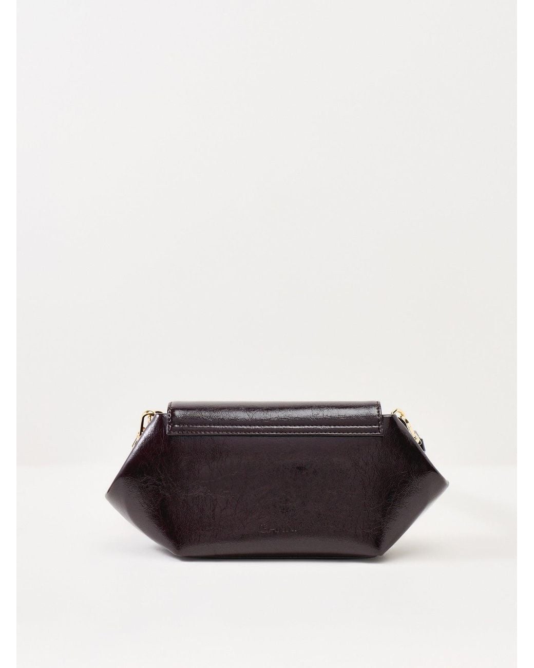 Ganni Black Bou East/West Deep Shine Shoulder Bag
