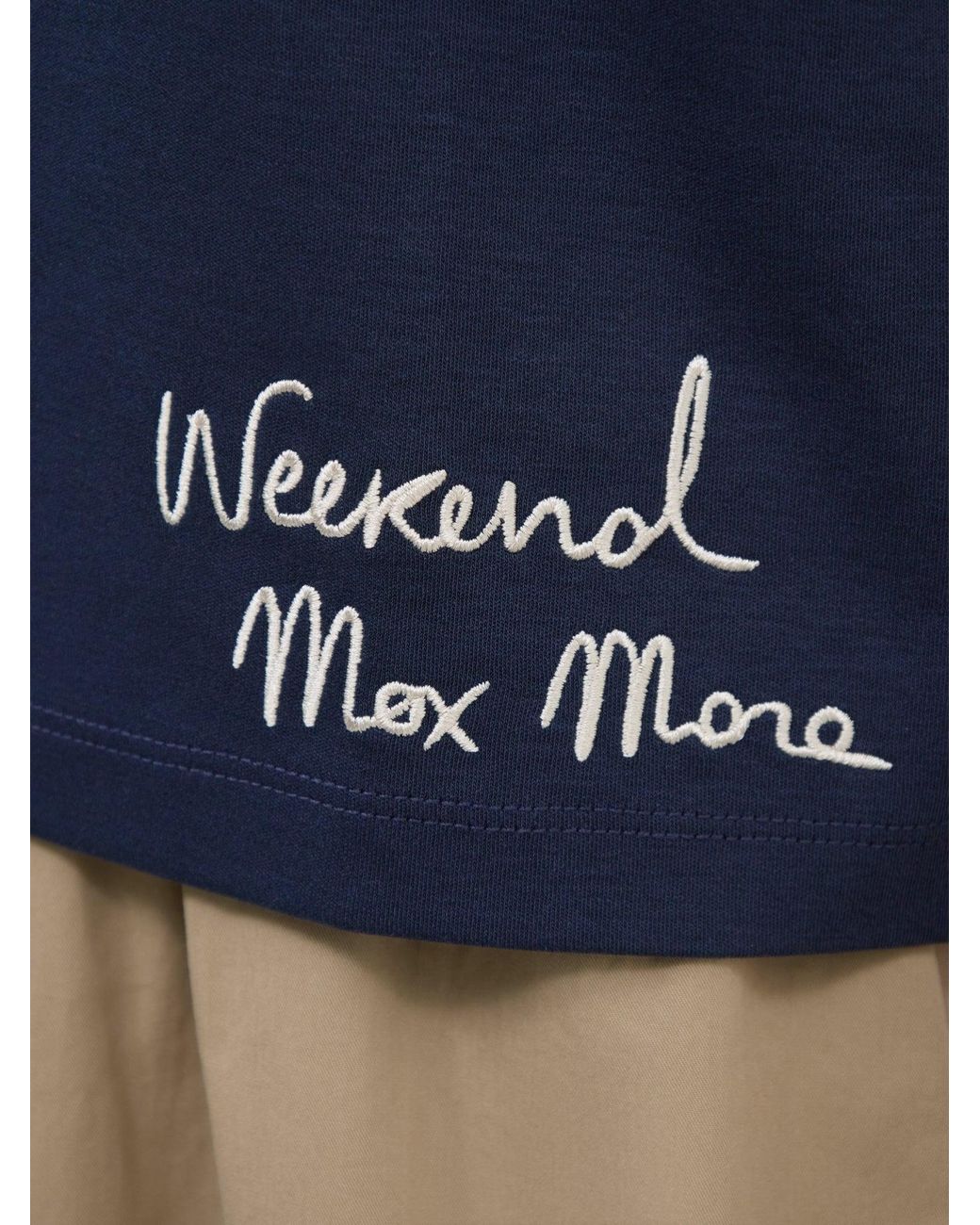 Weekend by Maxmara Blue Sala Embroidered T-Shirt