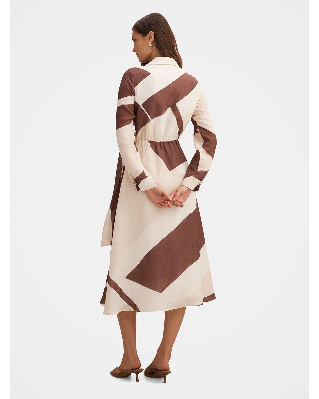 Forever New Natural Angelina Tie Midi Dress Multi