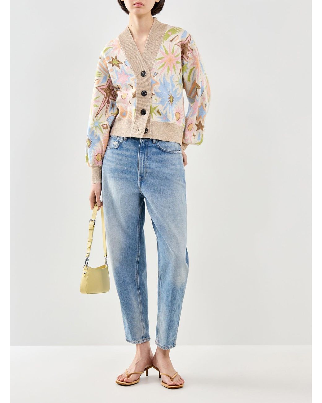 Never Fully Dressed Natural Star Jacquard Knit Bomber