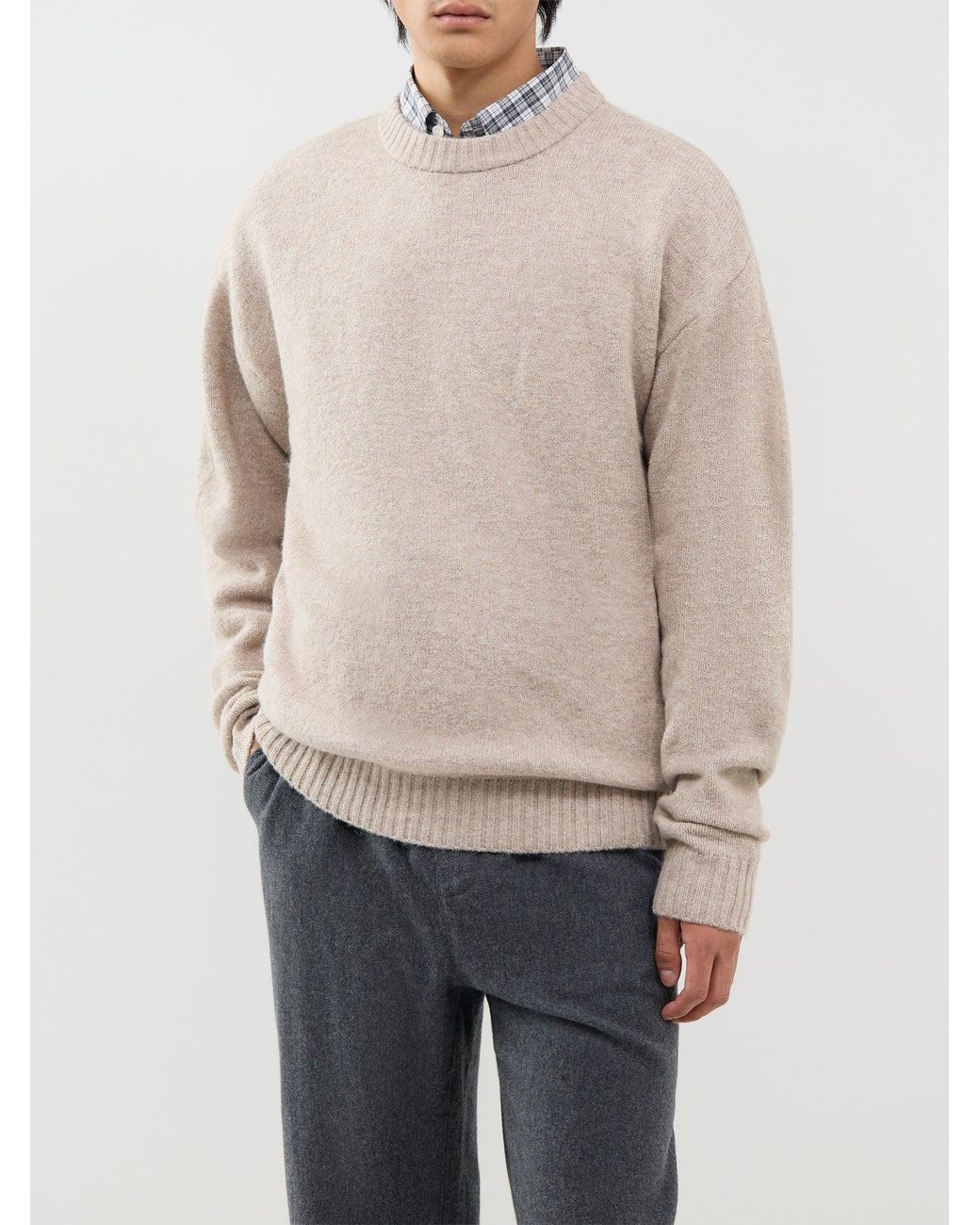 Jack & Jones Natural Ollie Knitted Crew Neck Jumper for men