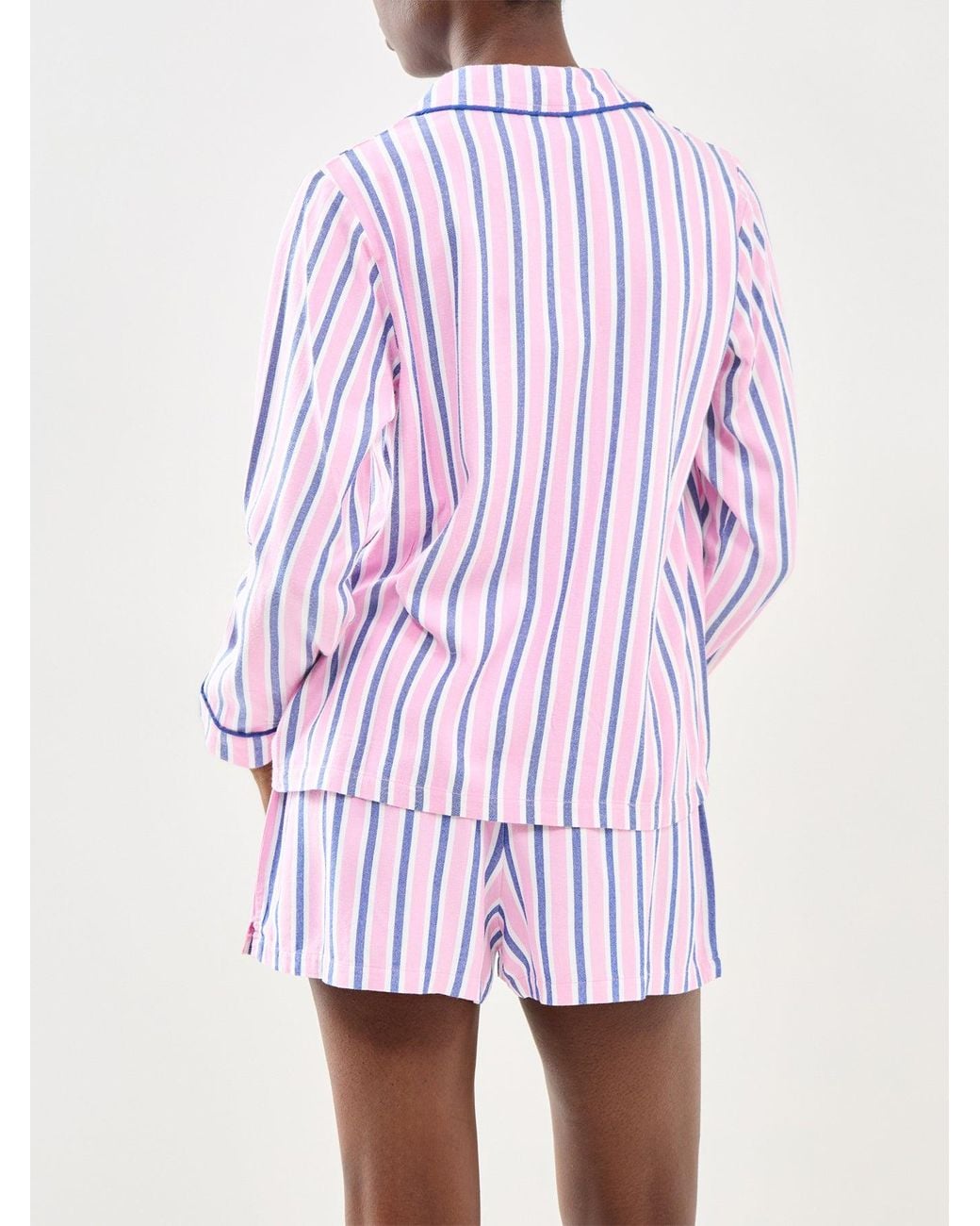 Stripe & Stare Blue Ecovera Pyjama Shorts Stripe