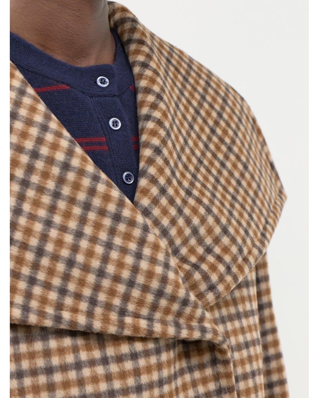 SELECTED Brown Carolyn Check Wool-Blend Coat