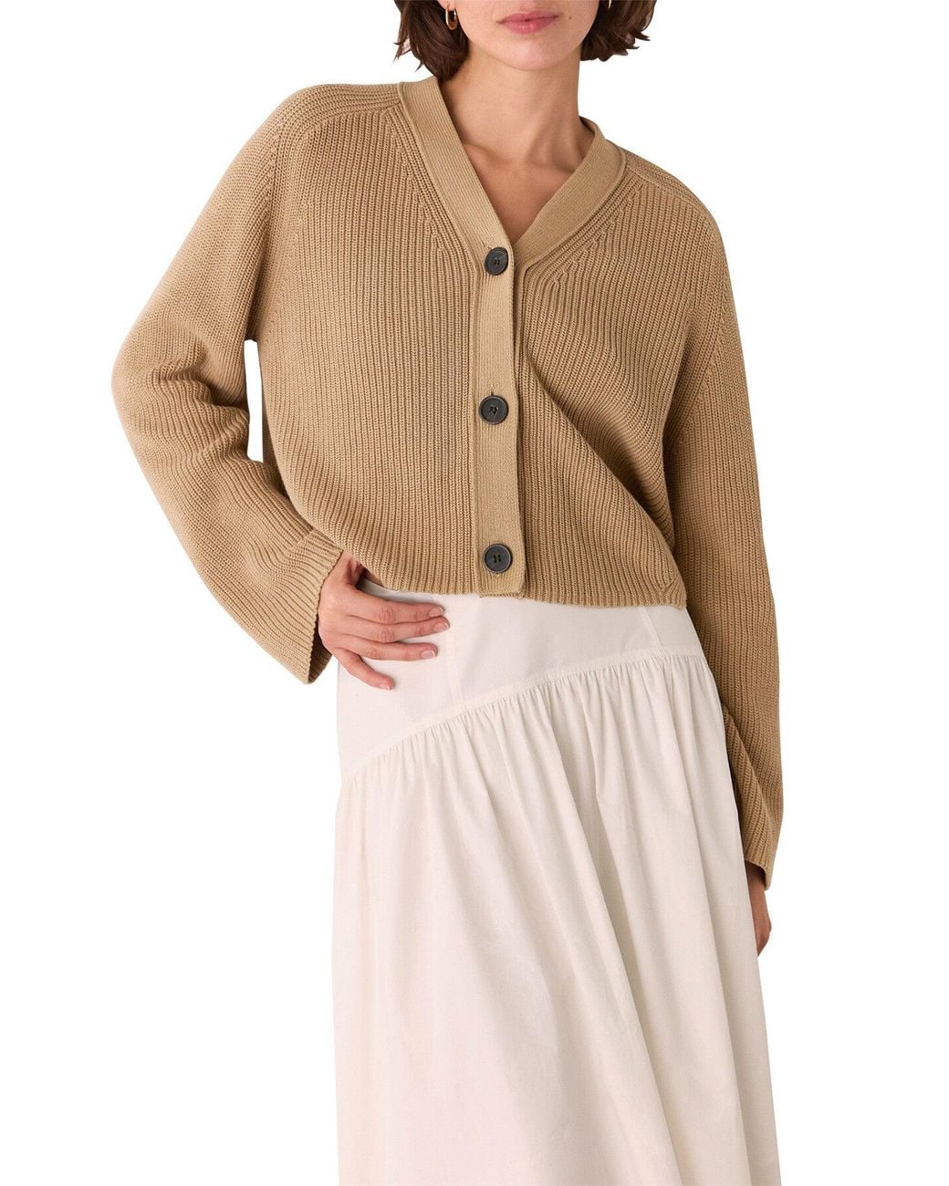 Whistles Natural Nala Cotton Cardigan