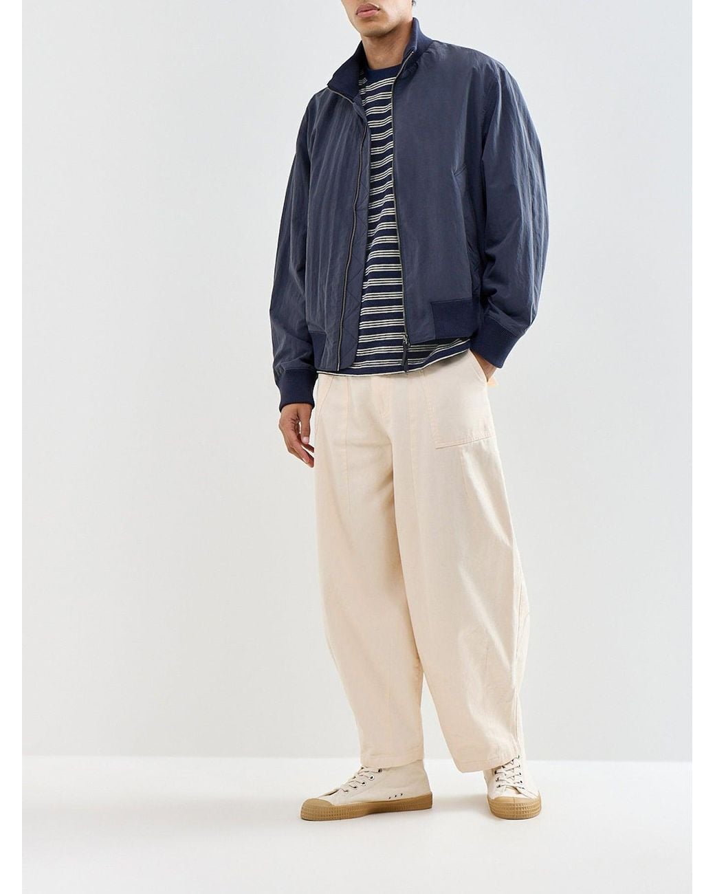 SELECTED Blue Heli Seersucker Stripe T-Shirt for men