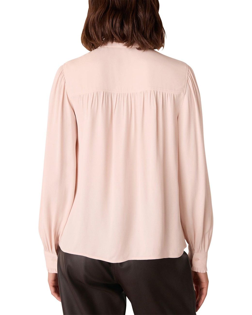 Whistles Pink Tie Detail Crepe Blouse